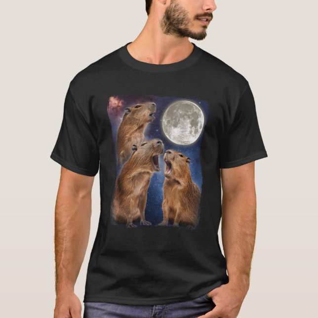 Camiseta Capybara Howling At The Moon (Anverso)