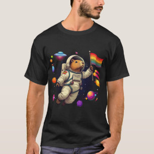 Camiseta Capybara LGBTQ en el espacio: divertida aventura O