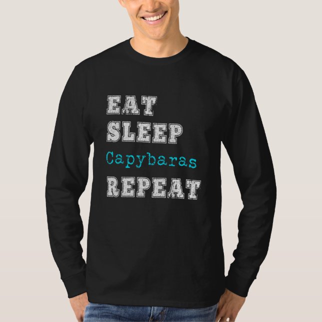 Camiseta Capybara Love Eat Sleep Repetir Capybaras (Anverso)