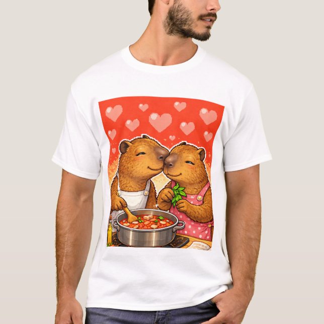 Camiseta Capybara Loves Cooking (Anverso)