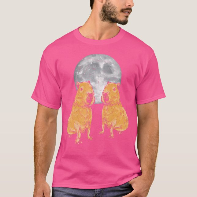 Camiseta Capybara Moon Funny Capybaras (Anverso)