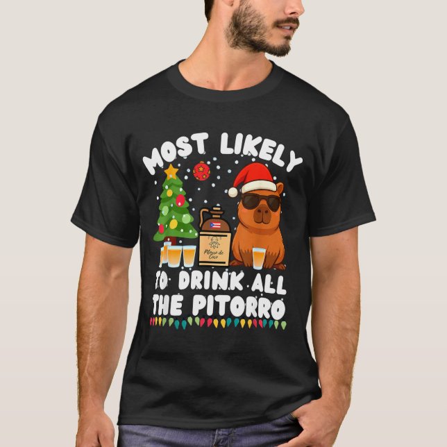 Camiseta Capybara Most Likely To Drink All The Torro Funny  (Anverso)