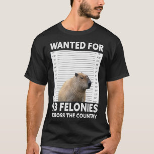Camiseta Capybara Mugshot Quería 93 Felonies En Todo El Mun