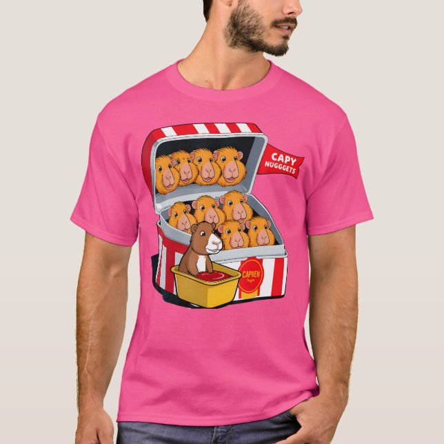 Camiseta Capybara Nuggets Food Pun Capybara Chicken de aman (Anverso)