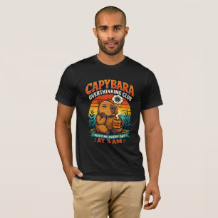 Camiseta Capybara Overthinking Club Funny Anxiety Retro Vin
