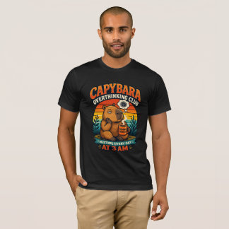 Camiseta Capybara Overthinking Club Funny Anxiety Retro Vin