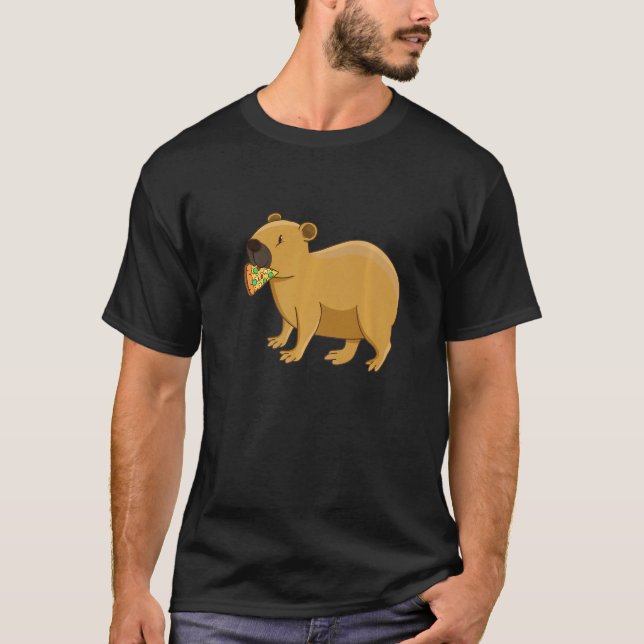 Camiseta Capybara Pizza Animales de vida silvestre (Anverso)