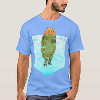 Camiseta Capybara Pocket Funny En Un Bolsillo De Billar