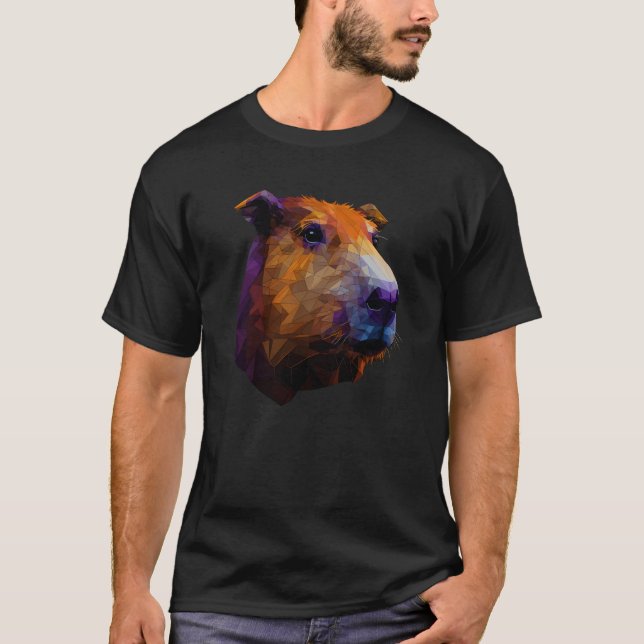 Camiseta Capybara Polygon Animal Rodent Capibara Wildlife L (Anverso)