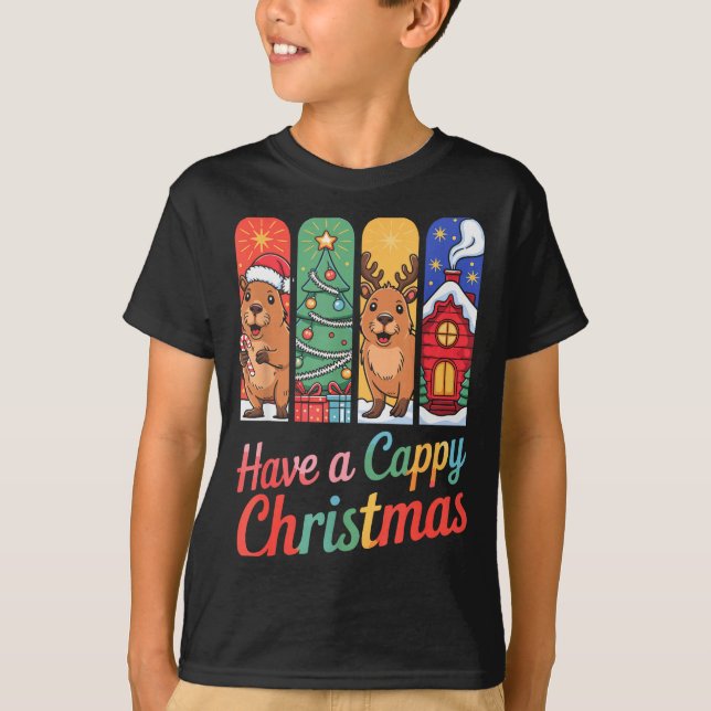 Camiseta Capybara Reindeer Xmas Have A Capy Christmas  (Anverso)
