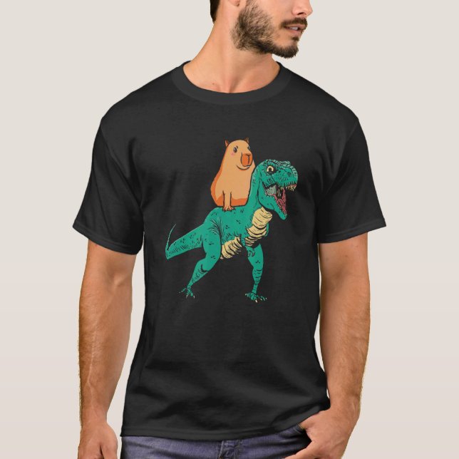 Camiseta Capybara Rex Dino Mammal Guinea Cerdo (Anverso)