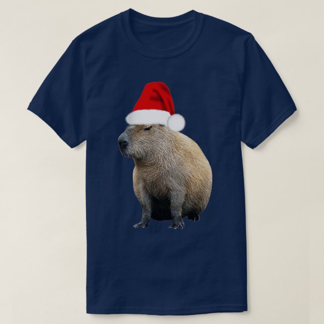 Camiseta Capybara Santa Hat (Diseño del anverso)