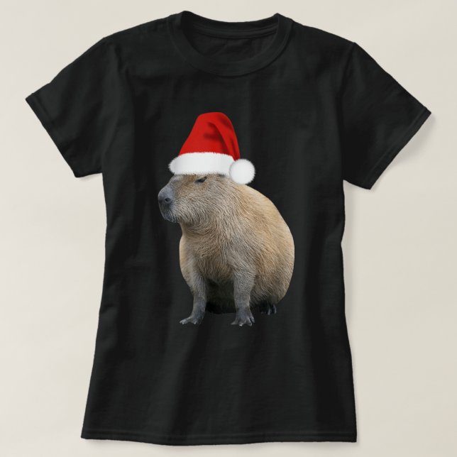 Camiseta Capybara Santa Hat (Diseño del anverso)