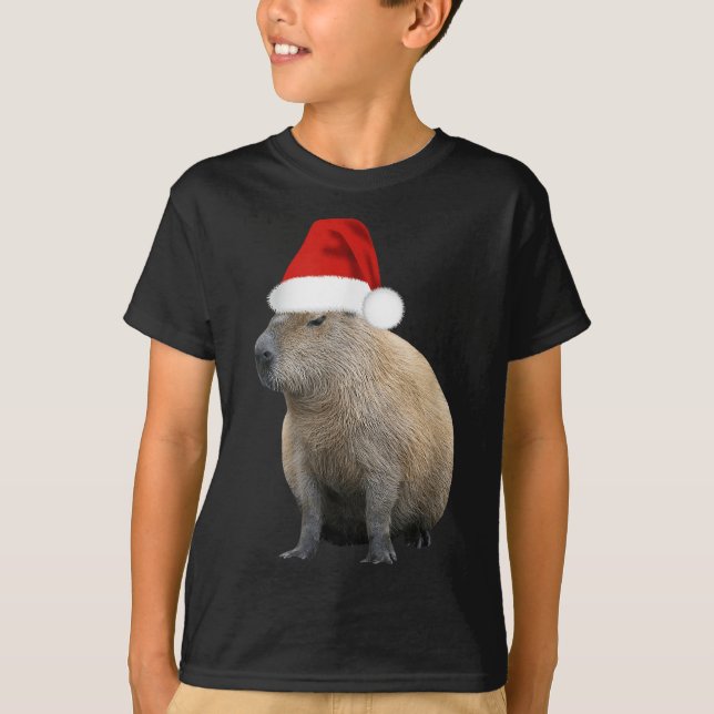 Camiseta Capybara Santa Hat (Anverso)