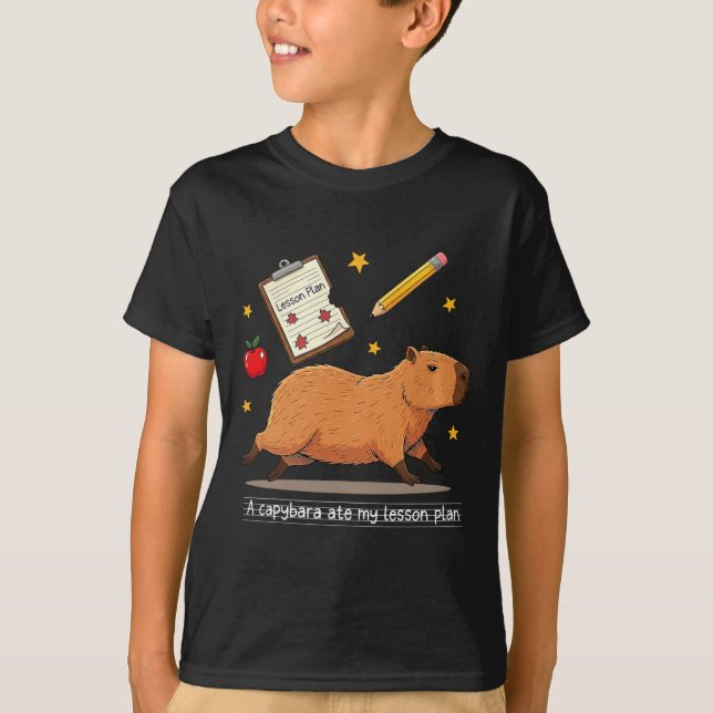 Camiseta Capybara Se Comió Mi Plan De Lección Profesor Estu (Anverso)