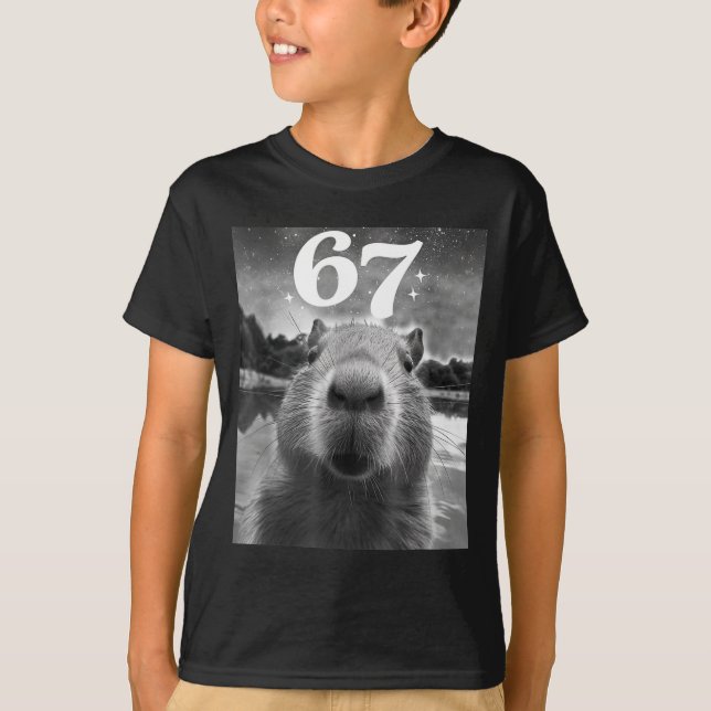 Camiseta Capybara Selfie With 67 Meme Capy Graphic For Men  (Anverso)