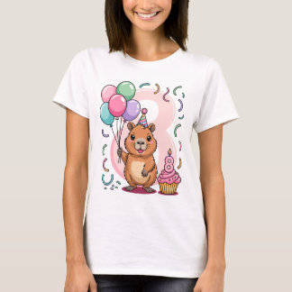 Camiseta Capybara Shirt for Girls 8 Birthday Party Fun