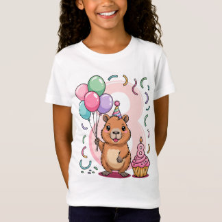 Camiseta Capybara Shirt for Girls 8 Birthday Party Fun