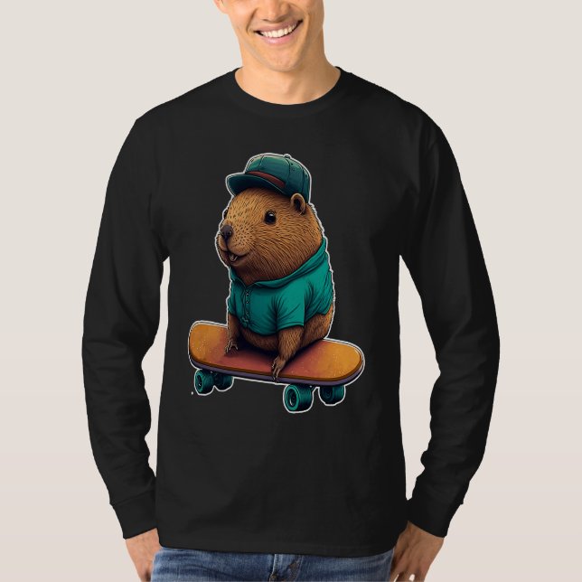 Camiseta Capybara Skater Grind Ollie and Rep your love for  (Anverso)