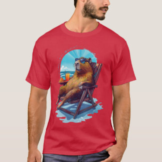 Camiseta Capybara Summer Vacation Beach Ocean Sea Capybara