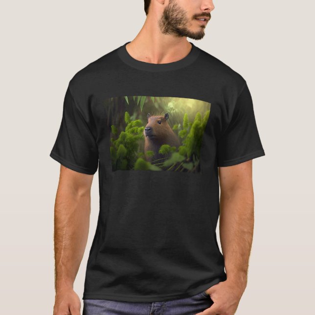 Camiseta Capybara surrounded by plants (Anverso)