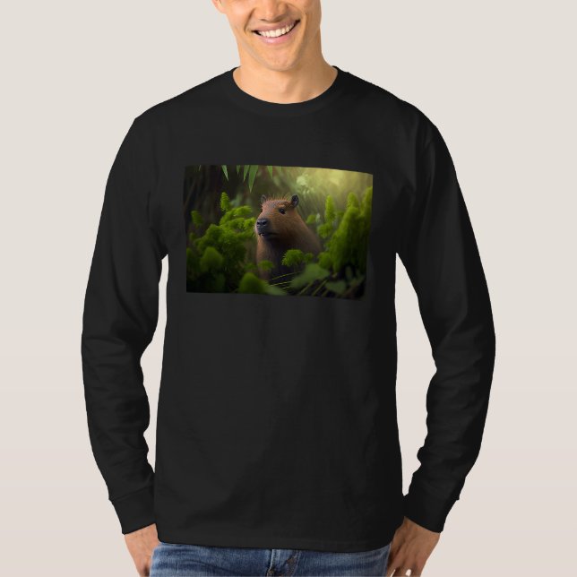 Camiseta Capybara surrounded by plants (Anverso)