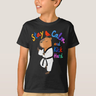 Camiseta Capybara Taekwondo Mantén la Calma Divertido