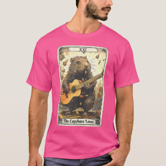 Camiseta Capybara Tarot Card Capybara Tocar guitarra