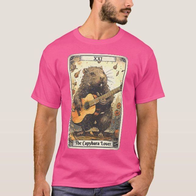 Camiseta Capybara Tarot Card Capybara Tocar guitarra (Anverso)