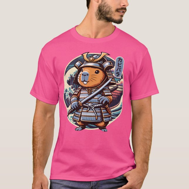 Camiseta Capybara Tattoo Kawaii Ninja Capy japonés samurai (Anverso)