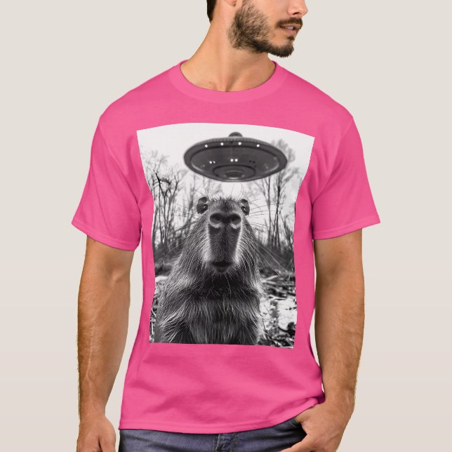Camiseta Capybara Ufo Selfie Gracioso (Anverso)