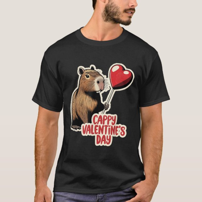 Camiseta Capybara Valentine, Día de San Valentín cappy, Cap (Anverso)