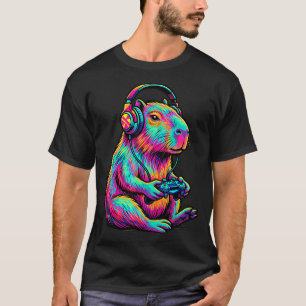 Camiseta Capybara Videojuegos Jugador Divertido Gráfico de