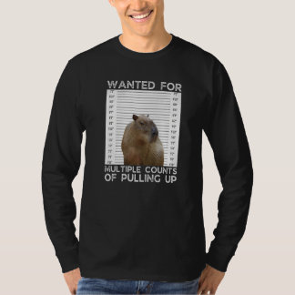Camiseta Capybara Wanted for Multiple Counts of Pulling Up