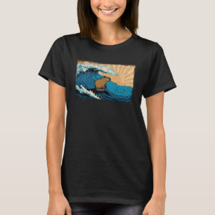 Camiseta Capybara Wave Gnawer Surfing Animal