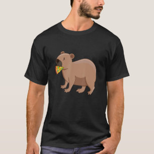 Camiseta Capybara Whisperer Pizza Comer comida italiana Ani