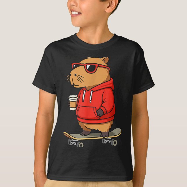 Camiseta Capybara With Sungles Skater Capy  (Anverso)