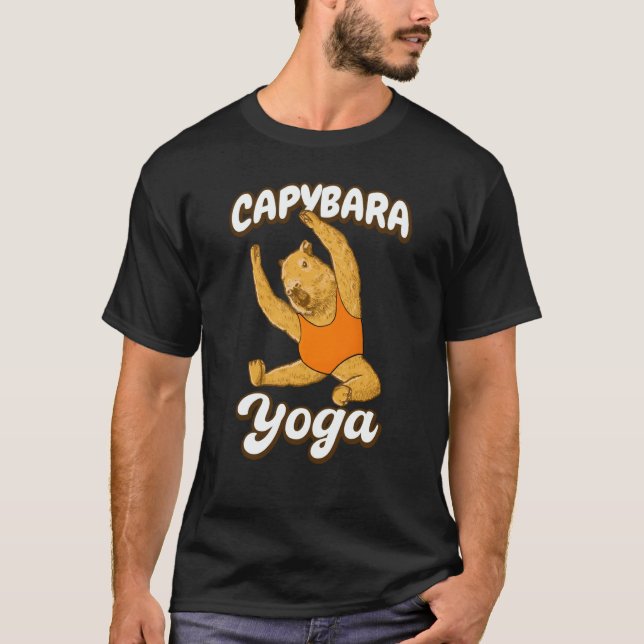 Camiseta Capybara Yoga poses in Gymnastic leotard (Anverso)