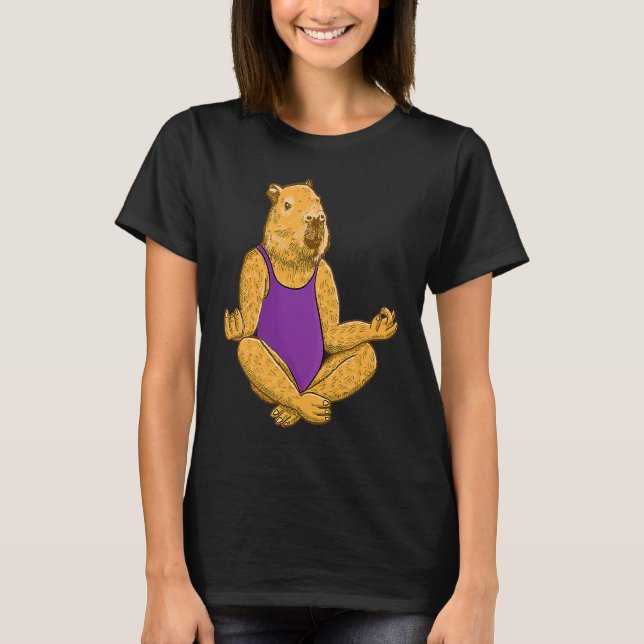 Camiseta Capybara Yoga poses Meditation Workout exercises g (Anverso)
