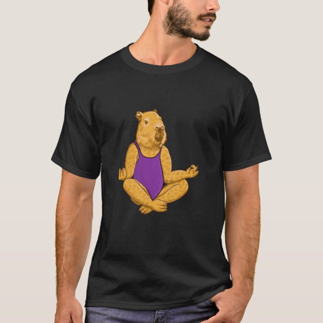 Camiseta Capybara Yoga poses Meditation Workout exercises g (Anverso)