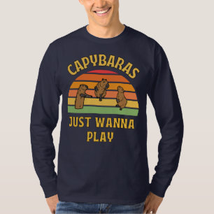 Camiseta capybaras solo quiere tocar el eslogan