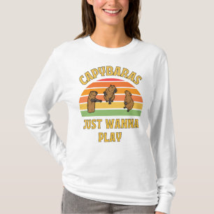 Camiseta capybaras solo quiere tocar el eslogan