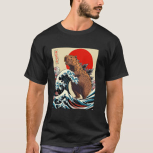 Camiseta Capyzilla Capybara Retro de arte japonés Rodent Gr