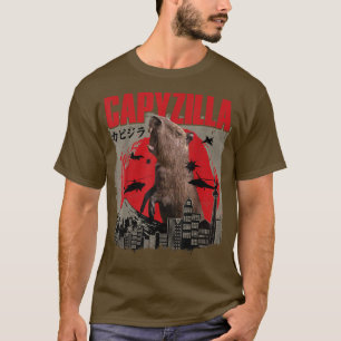Camiseta Capyzilla Funny Cuidado Capybara Art Sunset japoné