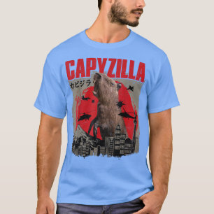 Camiseta Capyzilla Funny Cuidado Capybara Art Sunset japoné