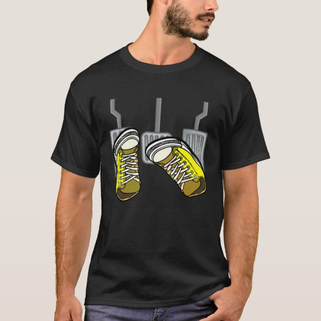 Camiseta Car  Manual Car Pedals Stick Shift Gearbox Racing (Anverso)