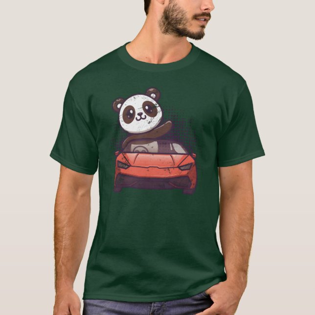 Camiseta Car Racing Cute Kawaii Racecar Funny Panda Lover g (Anverso)