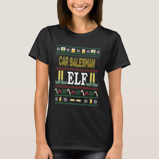 Camiseta Car Salesman Elf  Christmas (Anverso)