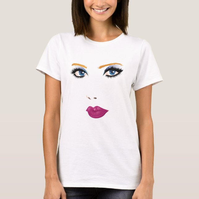 Camiseta Cara 2 de la mujer de la belleza (Anverso)