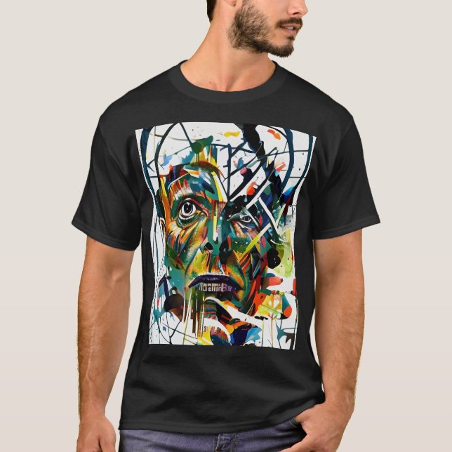 Camiseta Cara abstracta de un extranjero (Anverso)